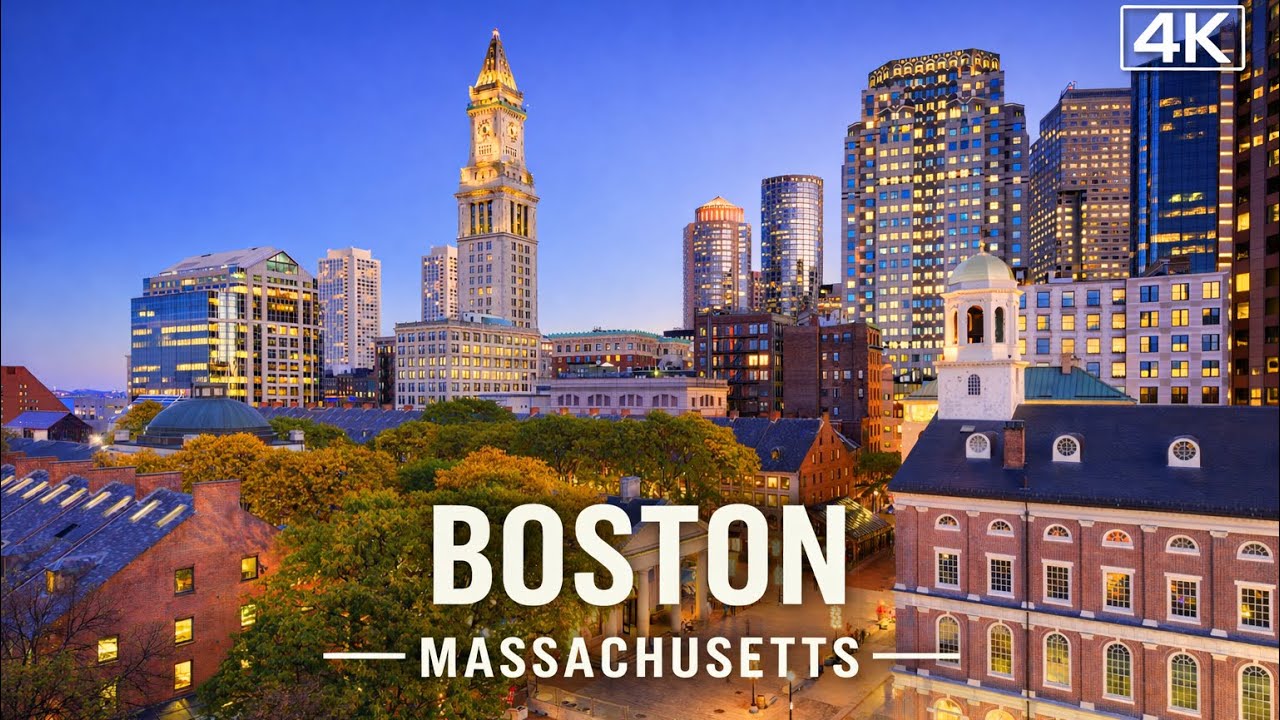 [4K] BOSTON MASSACHUSETTS 🇺🇸 | STUNNING 4K DRONE VIEW