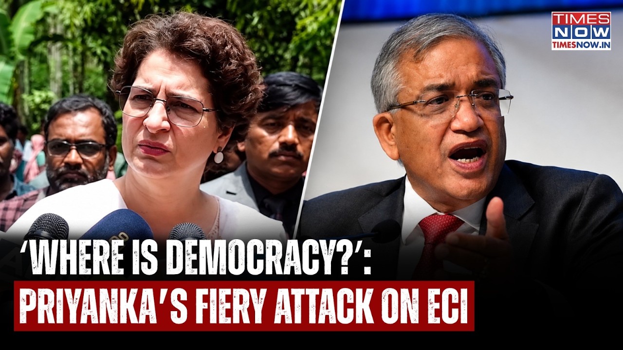 ECI Row: Priyanka&rsquo;s Blunt Attack On Gyanesh Kumar Amid SIR Controversy, &lsquo;Where Is Democracy?&rsquo; |WATCH