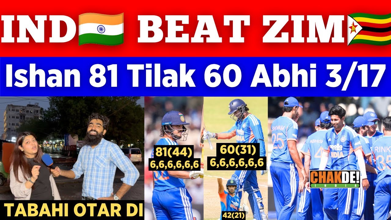 ZIM 🇿🇼 129/10 😂 IND 🇮🇳 Destroy ZIM 🇿🇼 In 2nd T20 || Ishan 81 Abhishek 3 Wkts || Pak Public Reactions