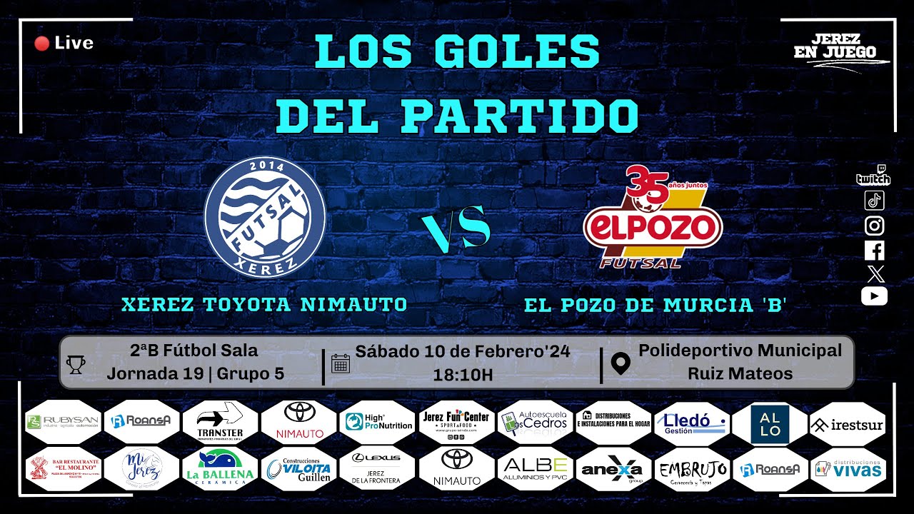 Los Goles del encuentro Xerez Toyota Nimauto vs El Pozo de Murcia 'B'. J19 2ªB Futsal Gr.5/10-02-24