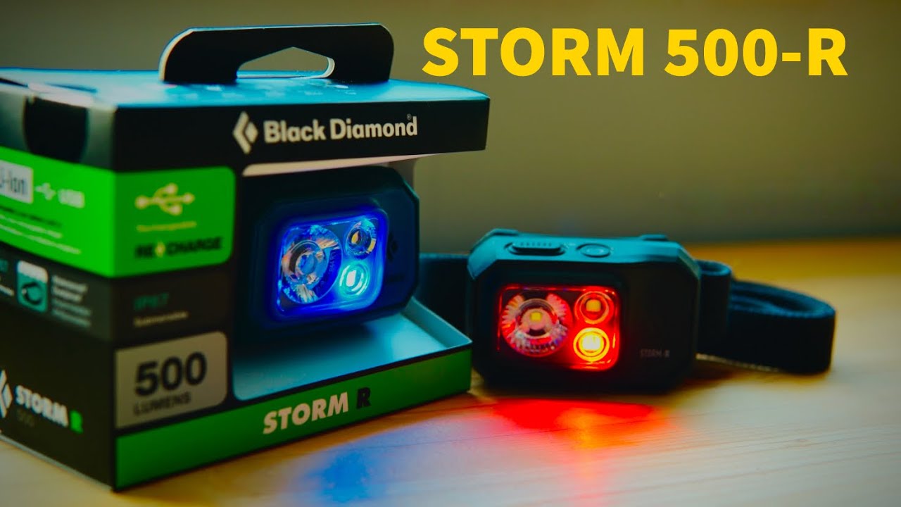 Black diamond storm 500-R rechargeable   Headlamp unboxed and details.