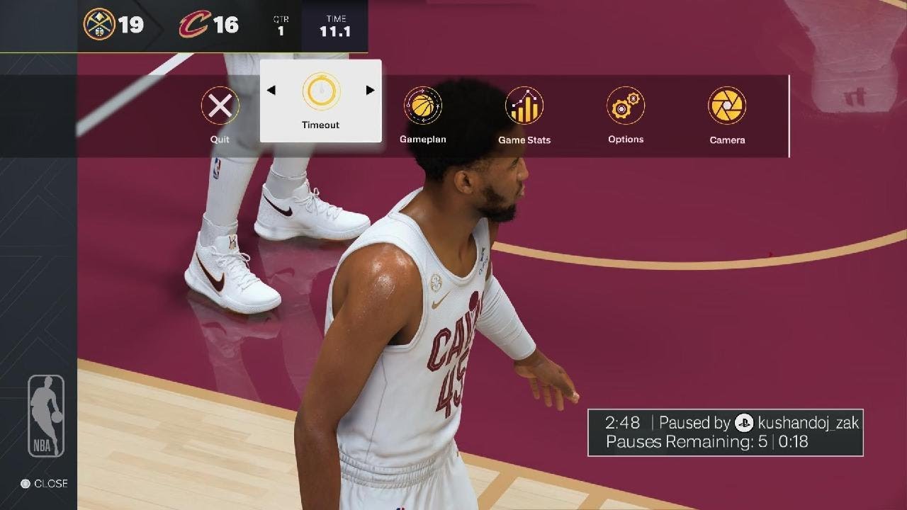Denver Nuggets versus Cleveland Cavaliers play now online, NBA 2K 26.