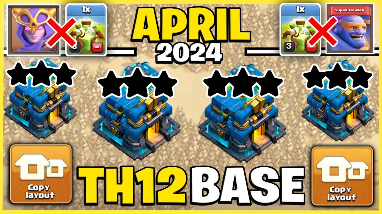 ТОП 20 НИКОГДА НЕ ПОЛУЧАЮТ 3 ЗВЕЗДЫ TH12 CWL BASE LINK 2024 || TH12 WAR BASE LINK 2024 || TH12 BA...
