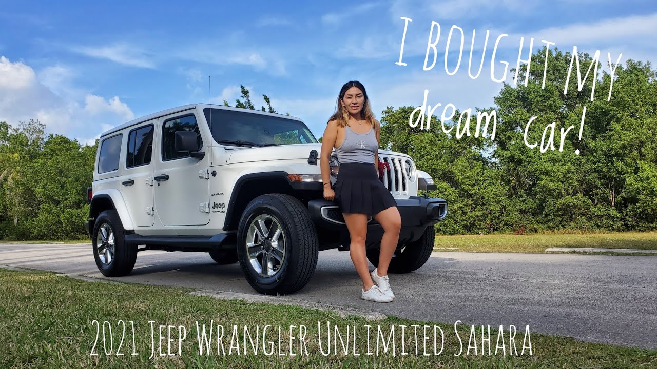 I BOUGHT MY DREAM CAR! 2021 Jeep Wrangler Unlimited Sahara - CAR REVEAL AND TOUR #jeepwrangler