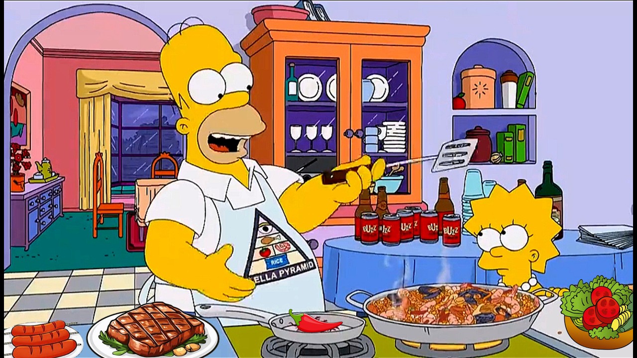 Homero Prepara paella Marinera. Los Simpson Cap&iacute;tulos completos en Espa&ntilde;ol Latino
