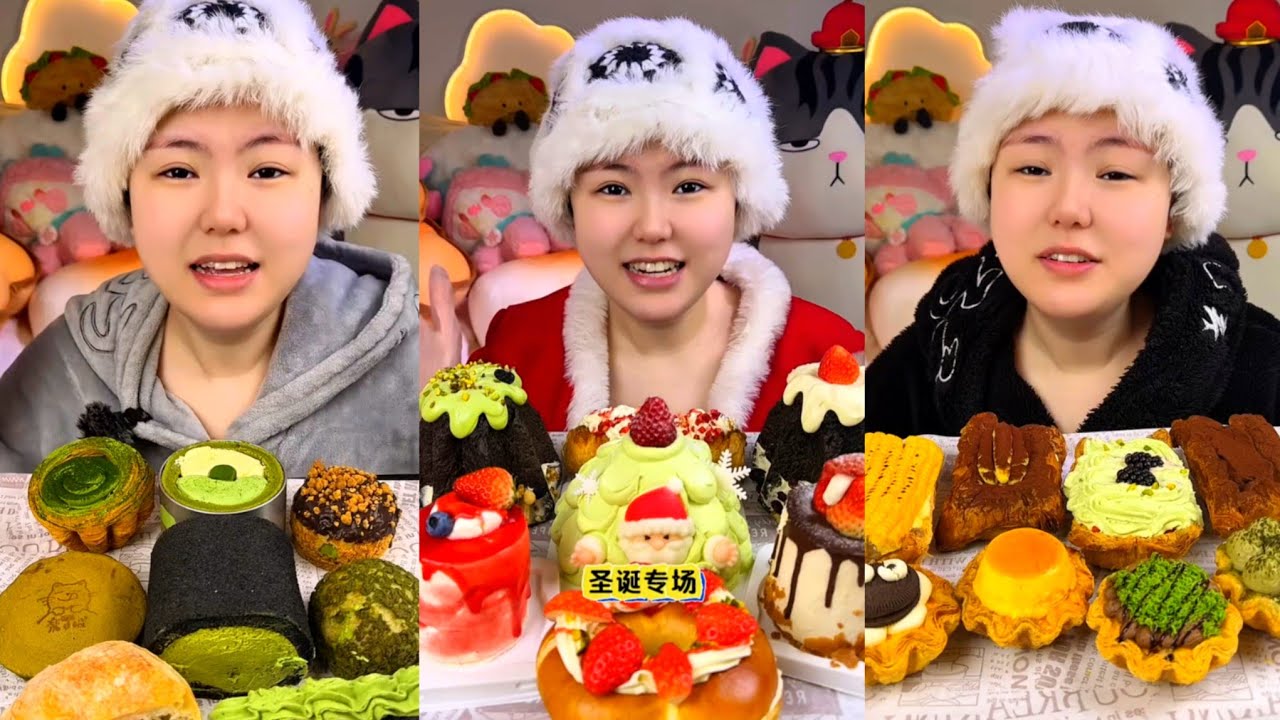 Ultimate Christmas Matcha Dessert Feast 🍵🍰 | Super Satisfying ASMR Mukbang 🎅✨