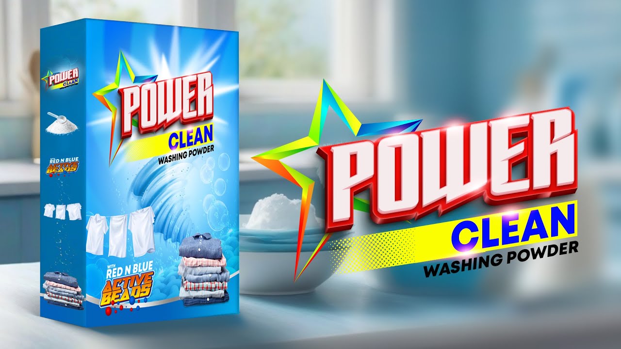 Detergent Box Packaging Design Using Adobe Photoshop and Adobe Illustrator | Speed Art