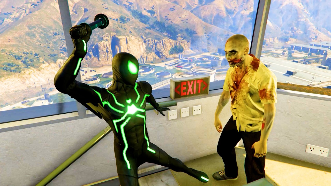 Spider-Man vs Zombies 😱 Stun Rod Only Challenge | GTA 5