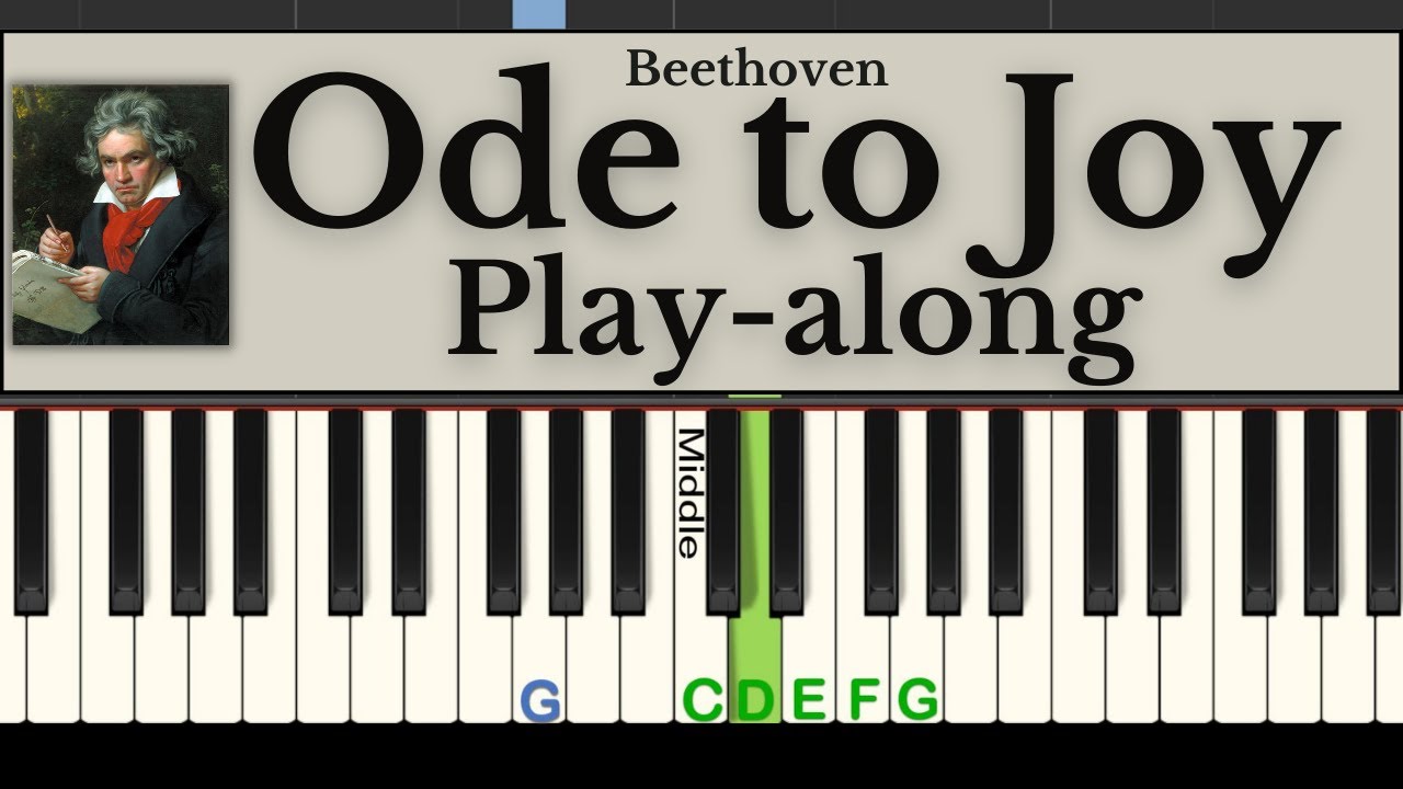 Ode to Joy Play-along easy piano tutorial