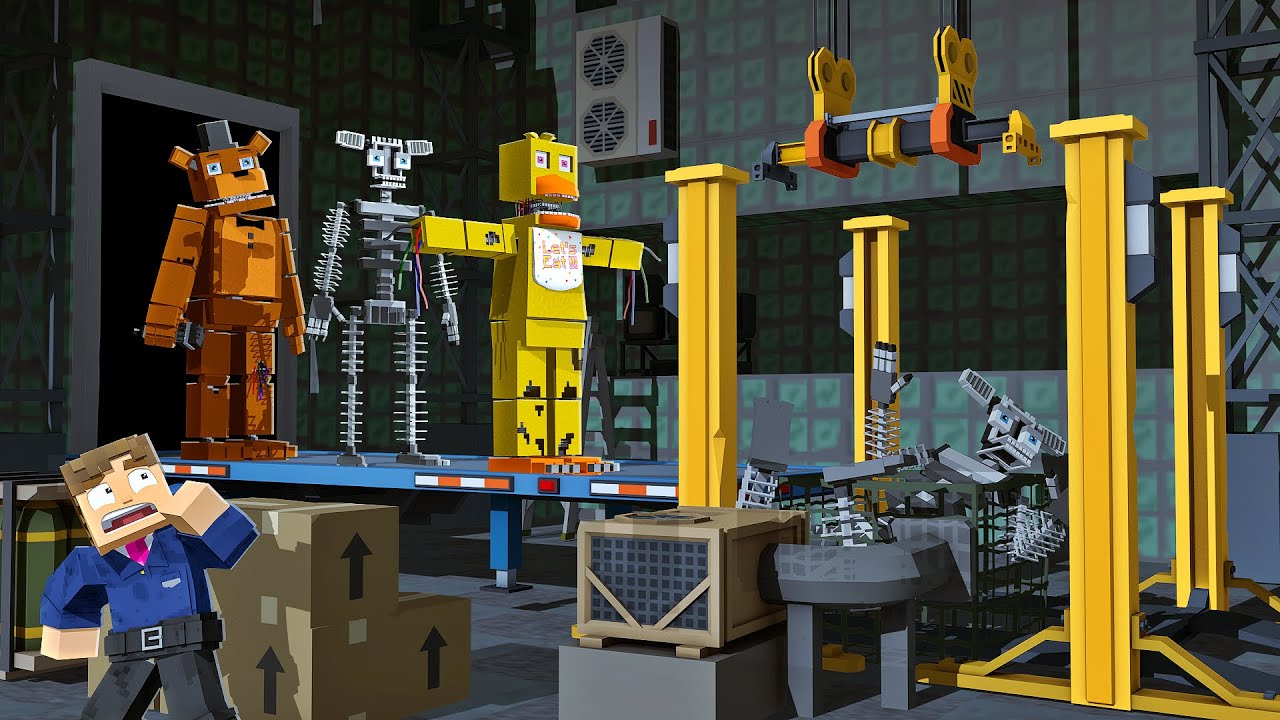 FÁBRICA de ANIMATRONICS FIVE NIGHTS FREDDY'S no MINECRAFT!