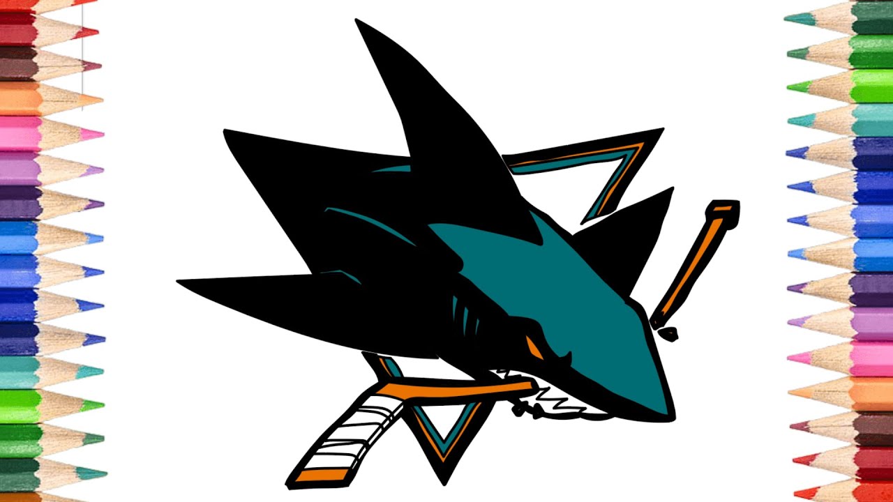 How to draw San Jose Sharks logo - step by step