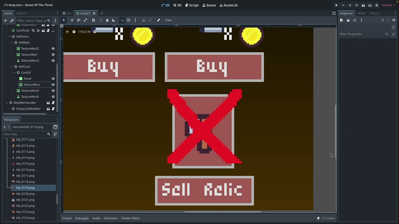 Making card and relic selling - devlog part 1