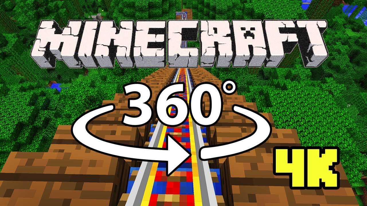 Minecraft [VR] 360° 4K 60 Fps - ROLLER COASTER | Jungle Rush