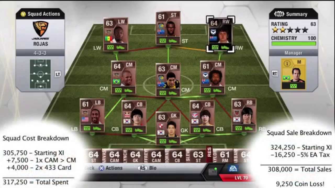 IF ROJAS 300k Bronze Squad builder & In-Game Stats! FIFA 13 Ultimate Team