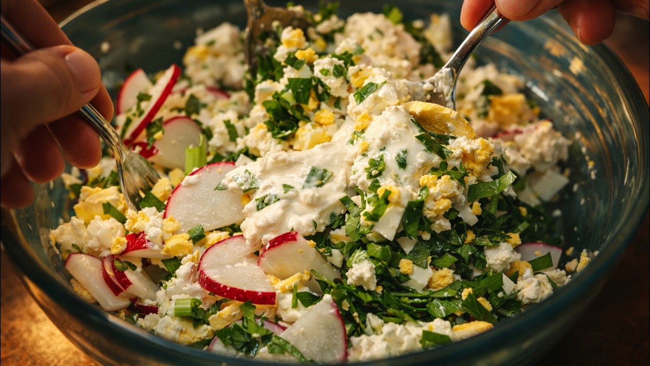 Radish and Cottage Cheese Salad – A Simple, Vitamin-Filled Salad with Greens | Besten Rezepte Essen