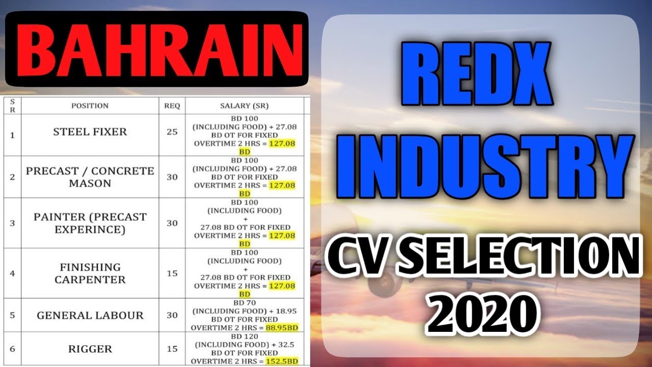 Jobs In Bahrain 2020 || REDX Industry || Reputed Company || Gulf Job Requirement