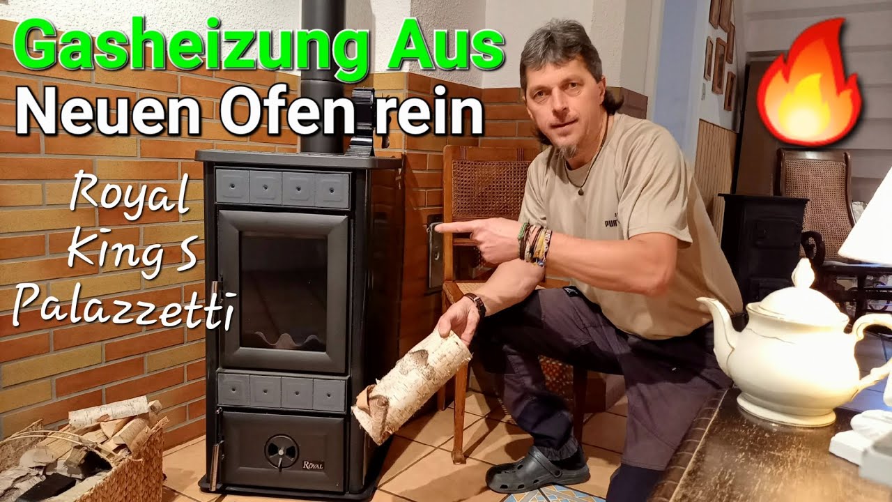 Kaminofen Royal King S Palazzetti 🔥 Gasheizung Aus Neuen Ofen rein #brennholz