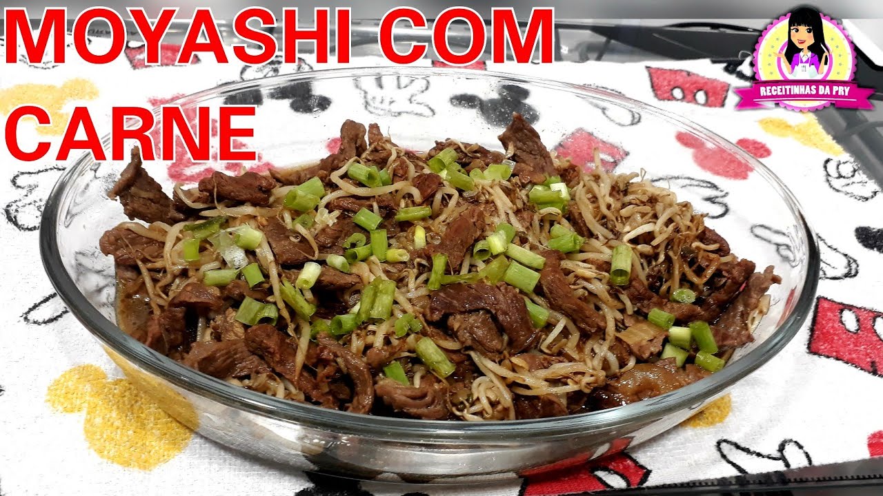 COMO FAÇO MOYASHI COM CARNE - BROTO DE FEIJÃO / COMIDA ORIENTAL #receitinhasdapry