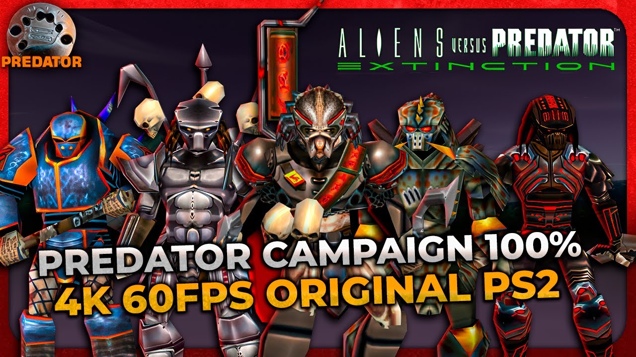 Aliens versus Predator: Extinction (PS2) - Predator campaign - Hard 100% - Longplay 4K UHD