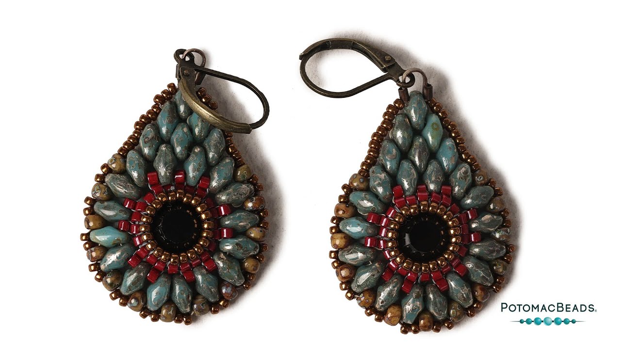 Peacock Feather Earrings - DIY Jewelry Making Tutorial by PotomacBeads