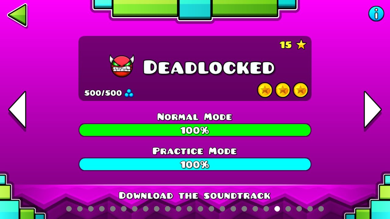 Geometry Dash - Level 20 Deadlocked (All 3 Coins)