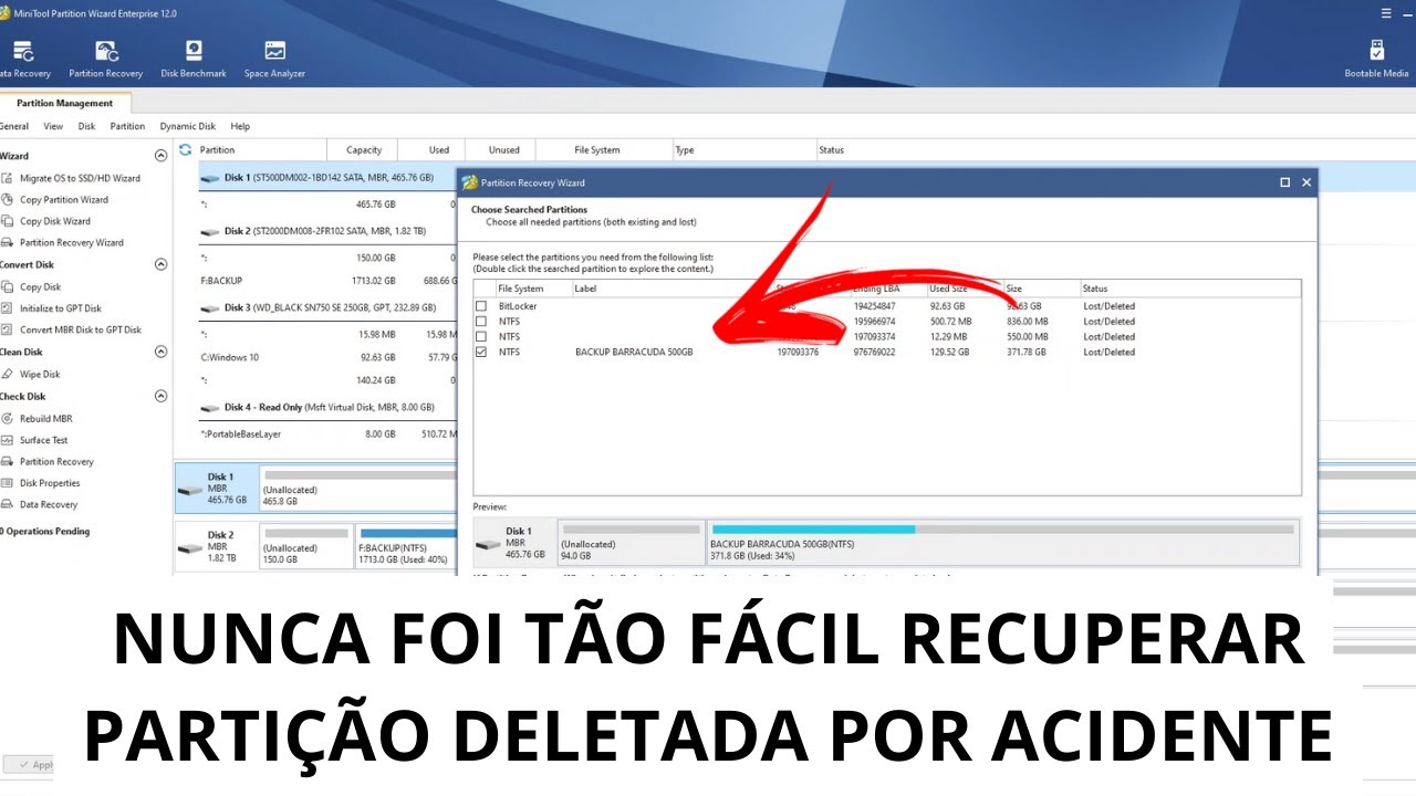 Como RECUPERAR Partições DELETADAS Por Acidente Com Minitool Partition Wizard