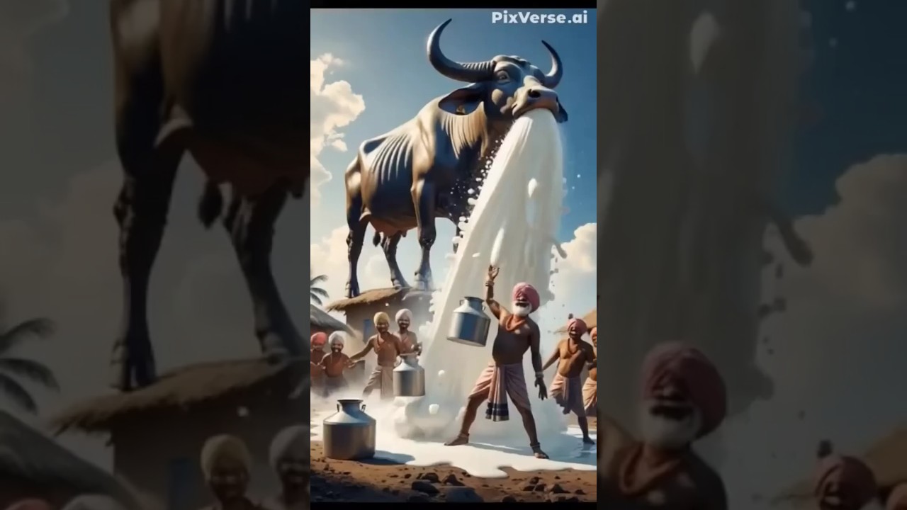 beautiful story of a Elephant 🐘  and a cuw 🐄 a more milk #youtubeshort #viral #ai