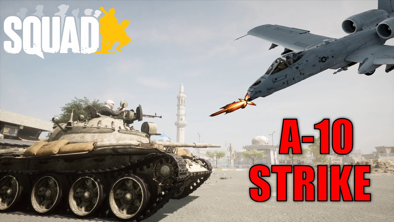 A-10 Warthog airstrike on a T-62 tank - Squad Highlights #81