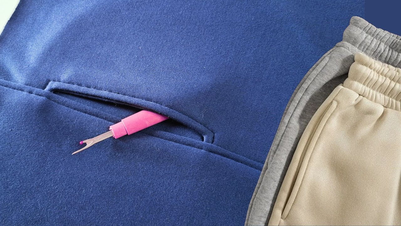طريقة عمل جيب جانبي سهل جداً ✅ Easy Pocket Sewing Tutorial