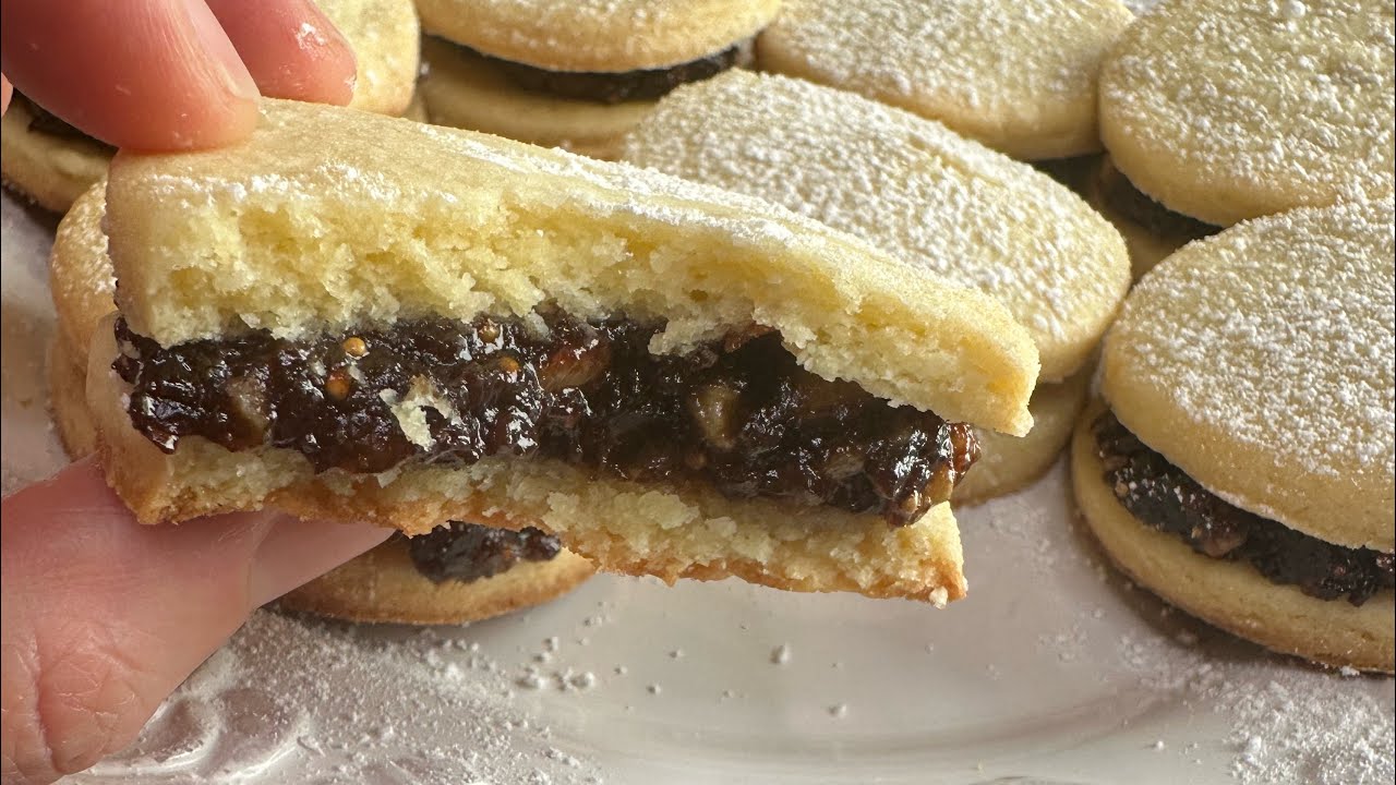 Fig and walnut cookies, rich, delicious, melt in your mouth, my husband new favorite cookies  