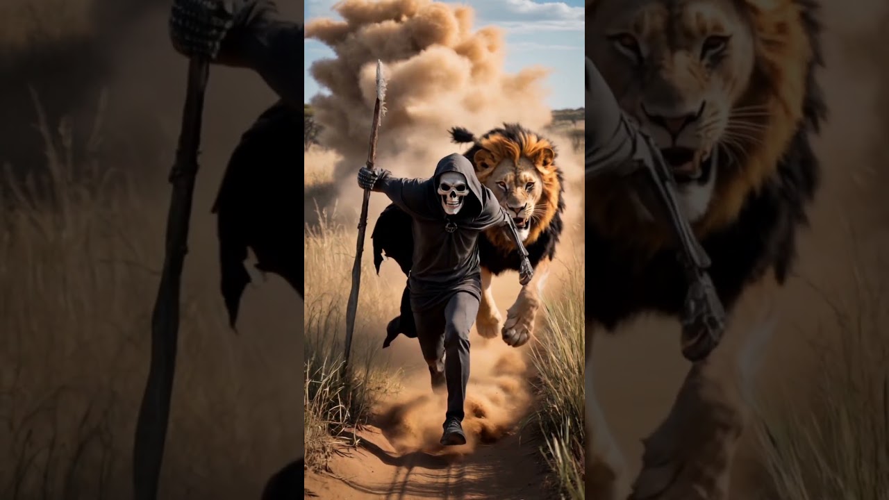lion aur bhoot #bhoot #lion #devil #shorts #lion shorts