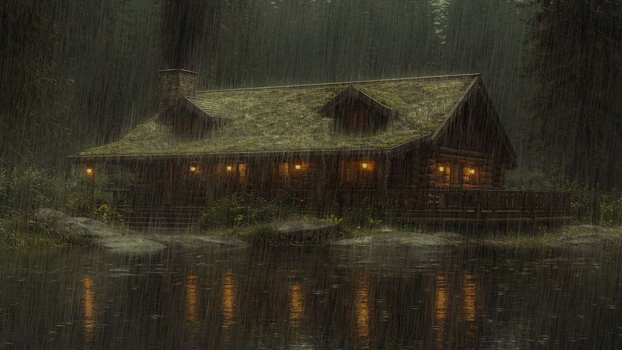 Soothing Night Storm 🌧️ Dark Forest Rain & Thunder Ambience