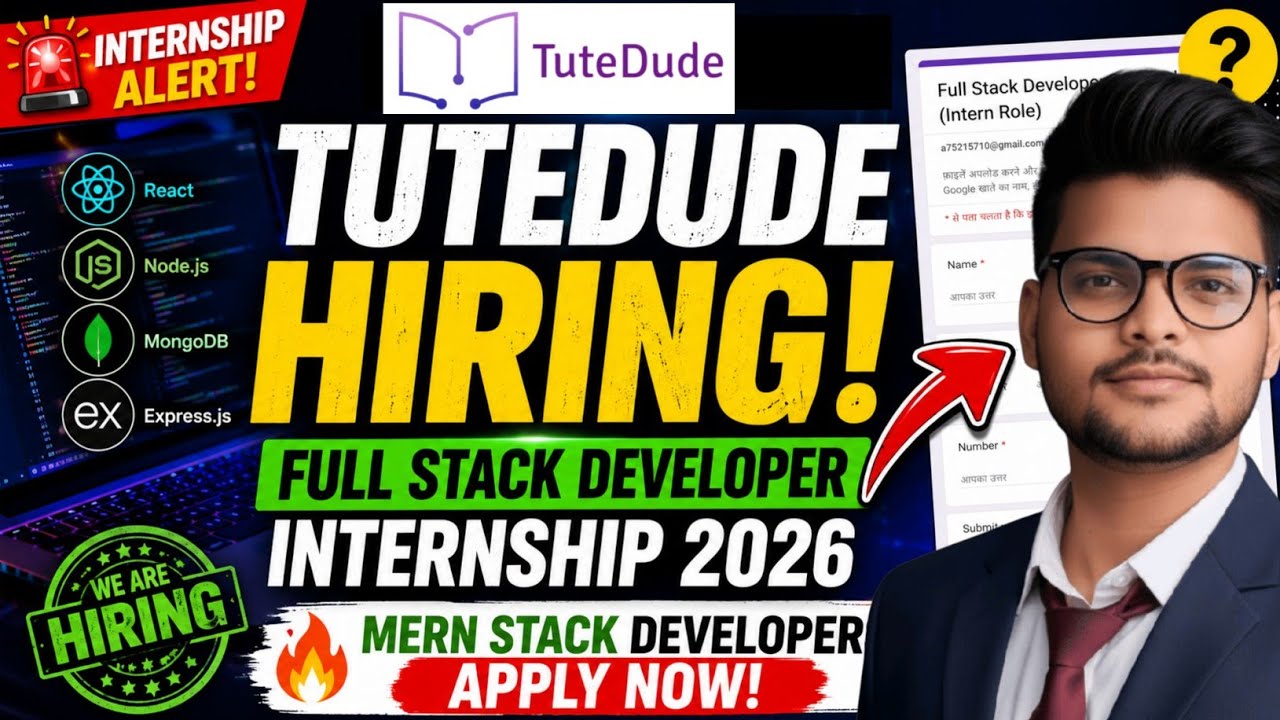 Tutedude Full Stack Developer Internship 2026 | Tutedude MERN Stack Internship 2026 | Complete Guide