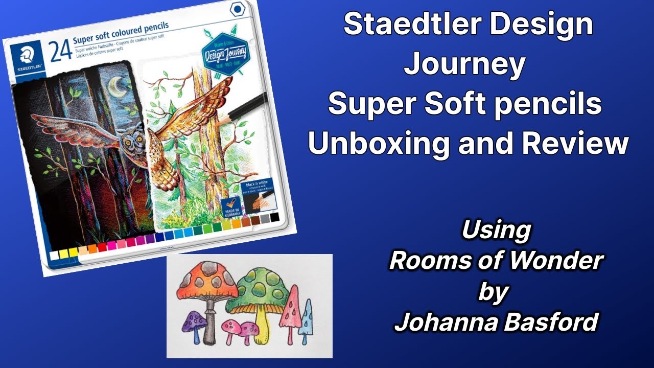 Coloured Pencil Unboxing  - Staedtler Design Journey Super Soft -  Rooms of Wonder Johanna Basford