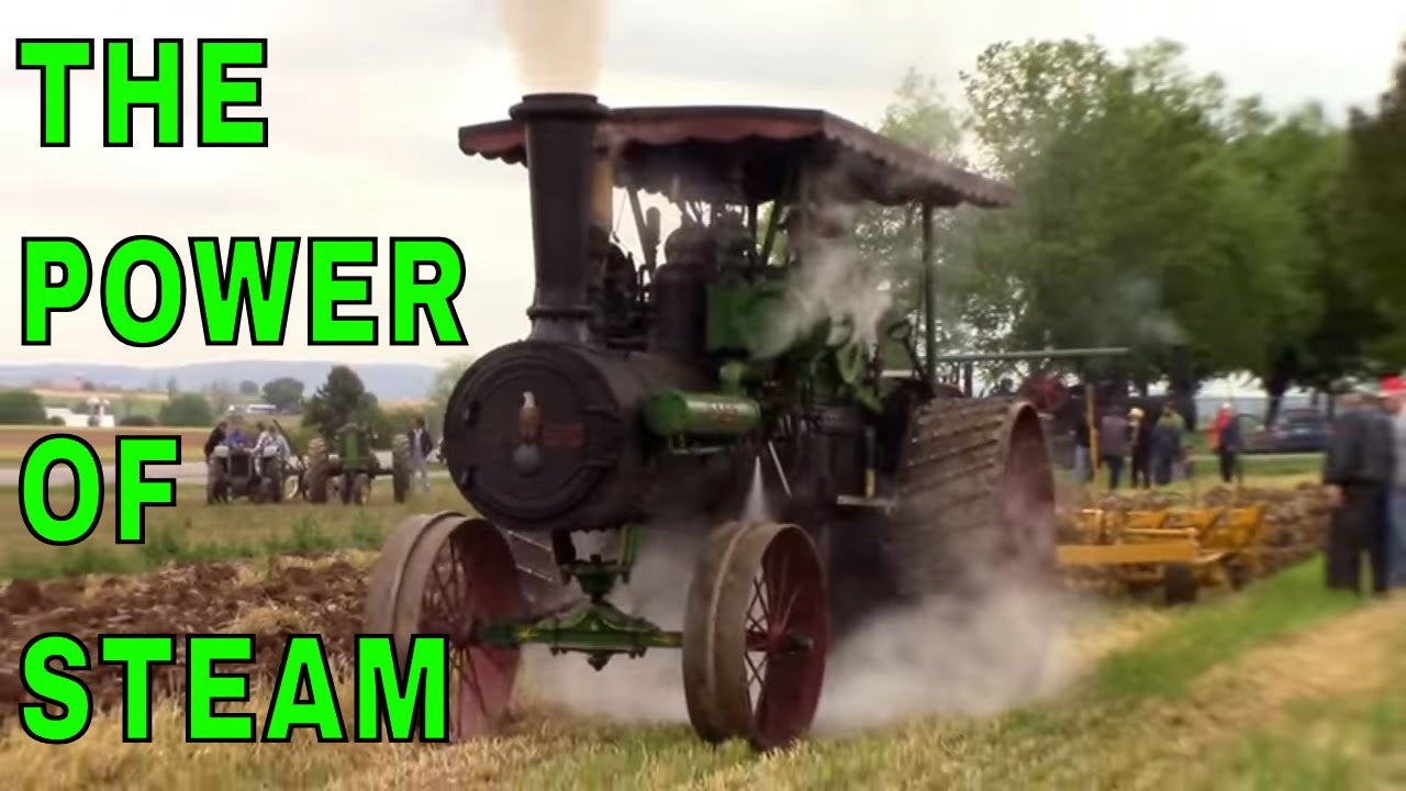 Case Steam Tractor Plowing Field, Steam Traction Engine Plowing a Field Rough and Tumble