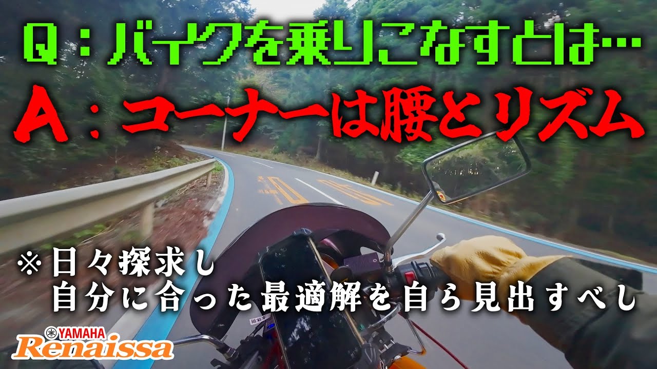 【モトブログ】続・バイクを乗りこなすとは…　★コーナーは腰で曲がる論＆コーナーはリズム論etc.【YAMAHA ルネッサ】