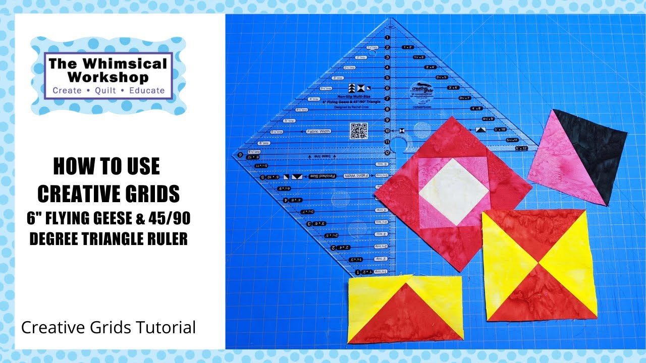 Как использовать 6-дюймовые линейки Creative Grids Flying Geese и треугольную линейку 45/90 граду...