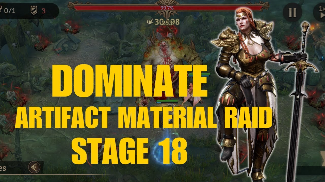 Easily Defeat Artifact Material Raid Stage 18 With This Strategy (on my f2p) | Watcher Of Realms