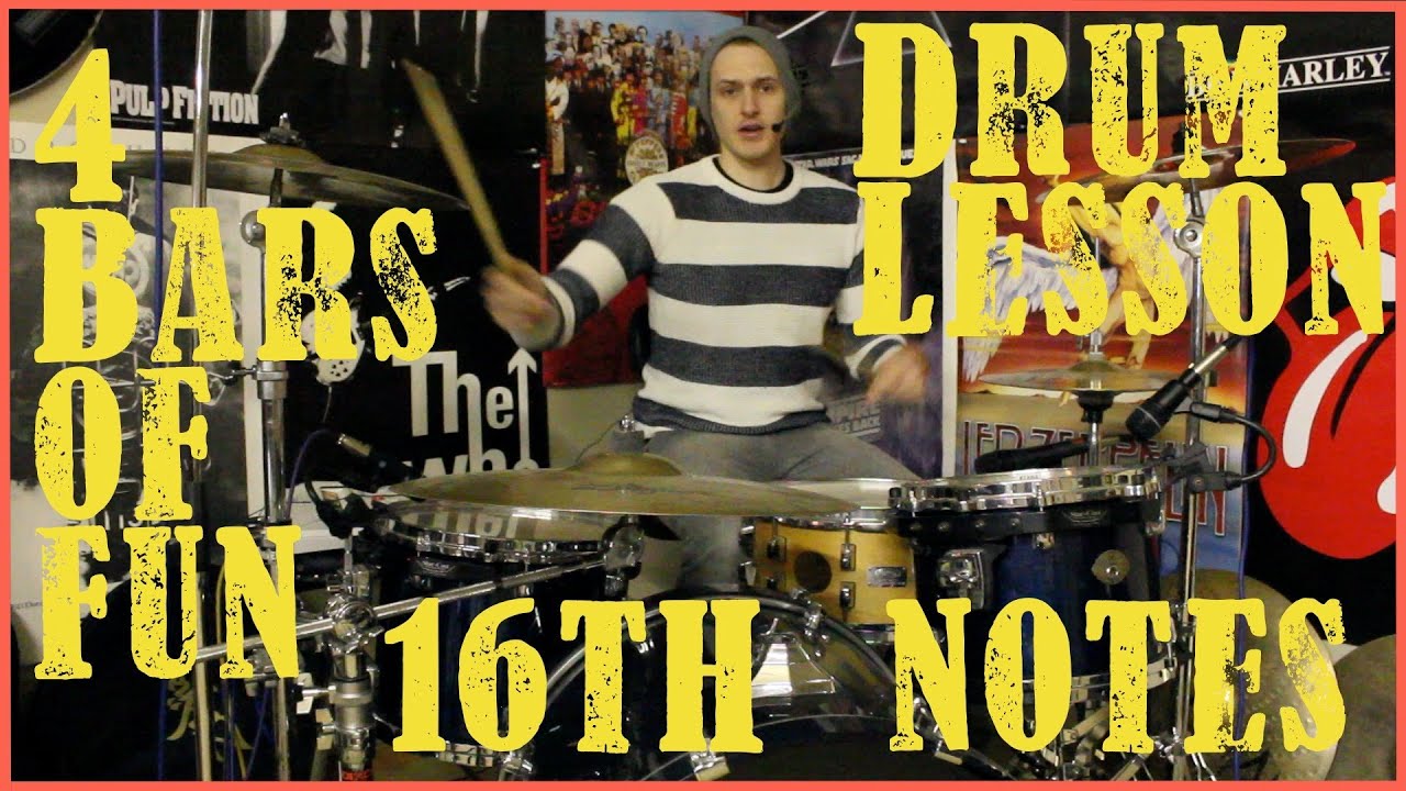 4 Drum Beats - 16th Notes - Drum Lessom 