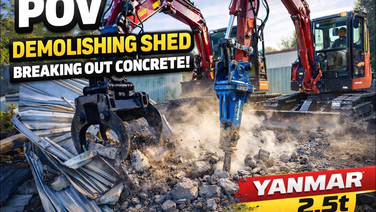 POV: I demolish a shed and concrete in 1 hour with a 2.5t excavator
