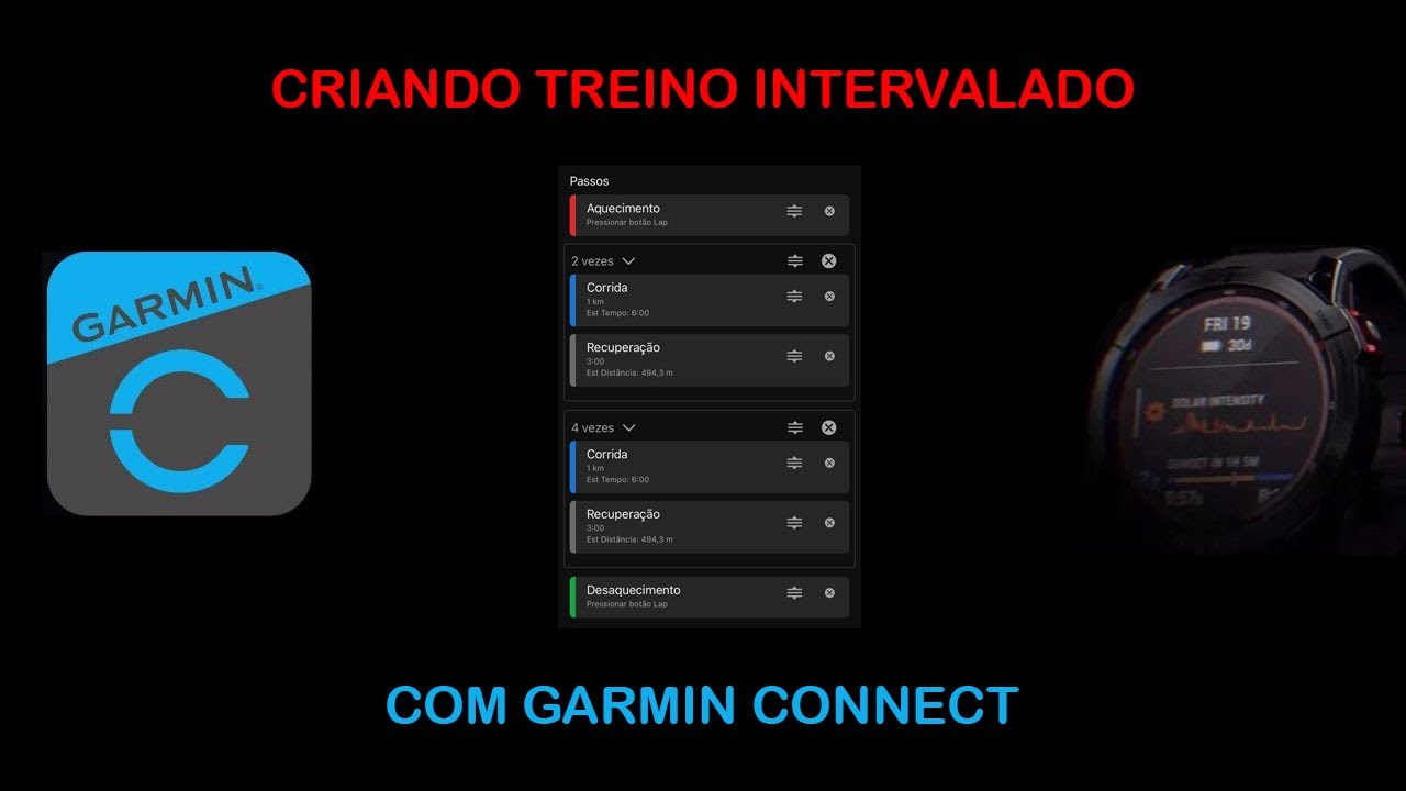 Criar treino intervalado corrida / Garmin Connect