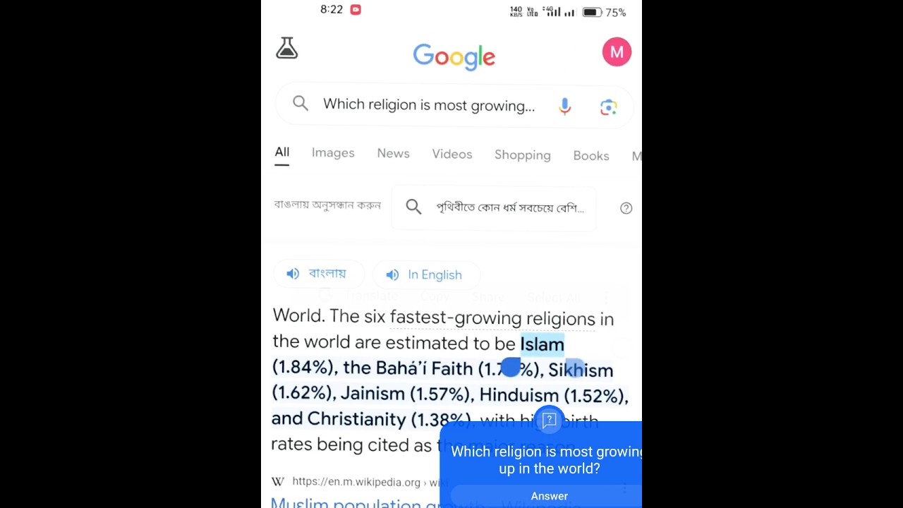 The Most growing religion is Islam 
