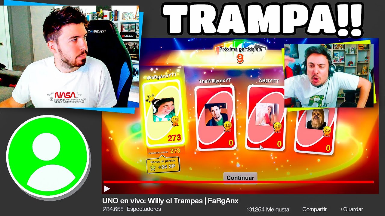 UNO! WILLY EL TRAMPAS VIENDO EL DIRECTO DE LOS DEMAS!!