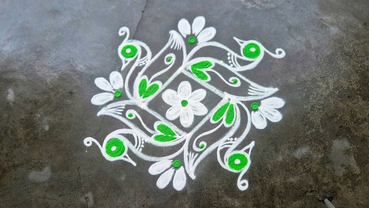 #Friday rangoli designs (5-1)/#Apartment rangoli for beginners/#Beautiful rangoli 