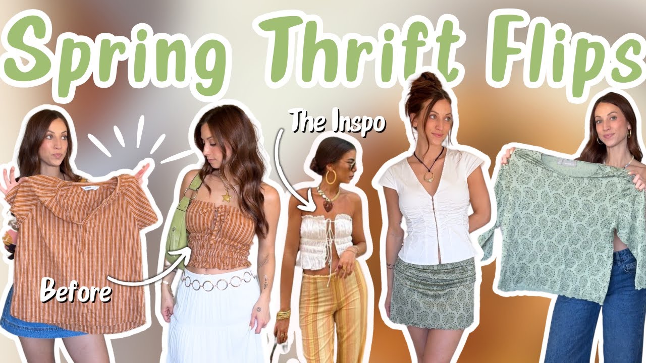 Giving My THRIFTED Clothes a SPRING Makeover! (Easy Clothing Alterations)