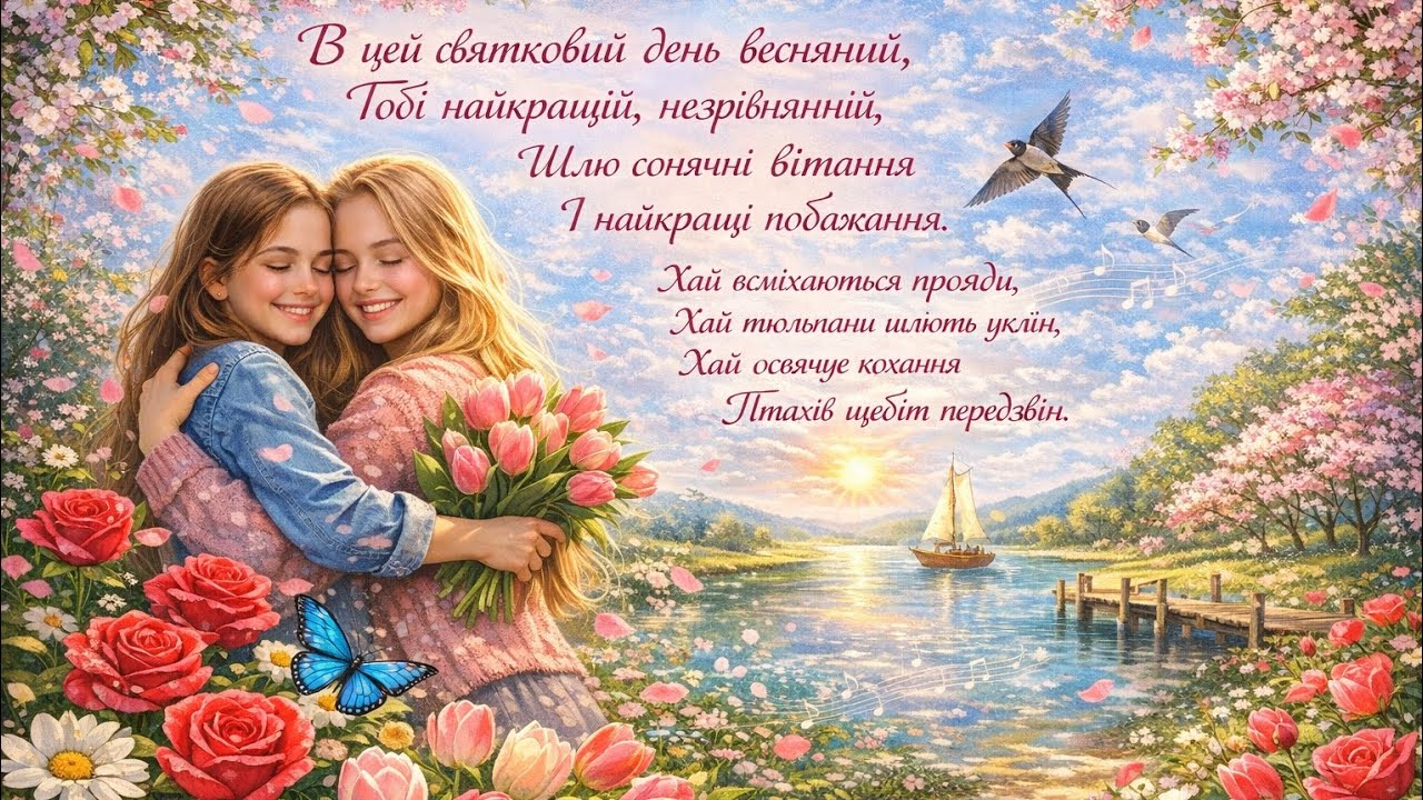 Привітання для сестри з 8 Березня 🌷 |  Дуже теплі слова