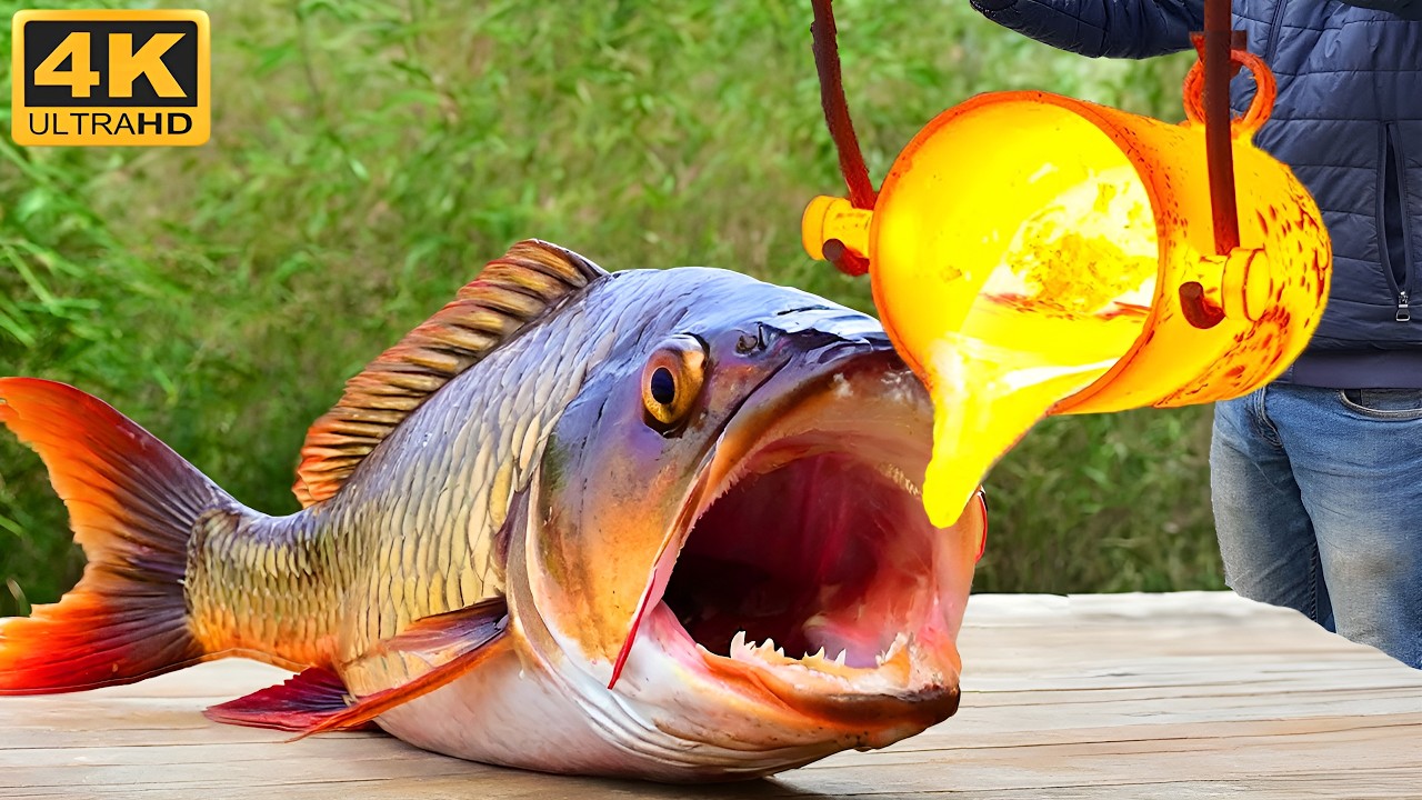 Experiment: LAVA vs PIRANHA FISH, CATFISH, MONSTER FISH