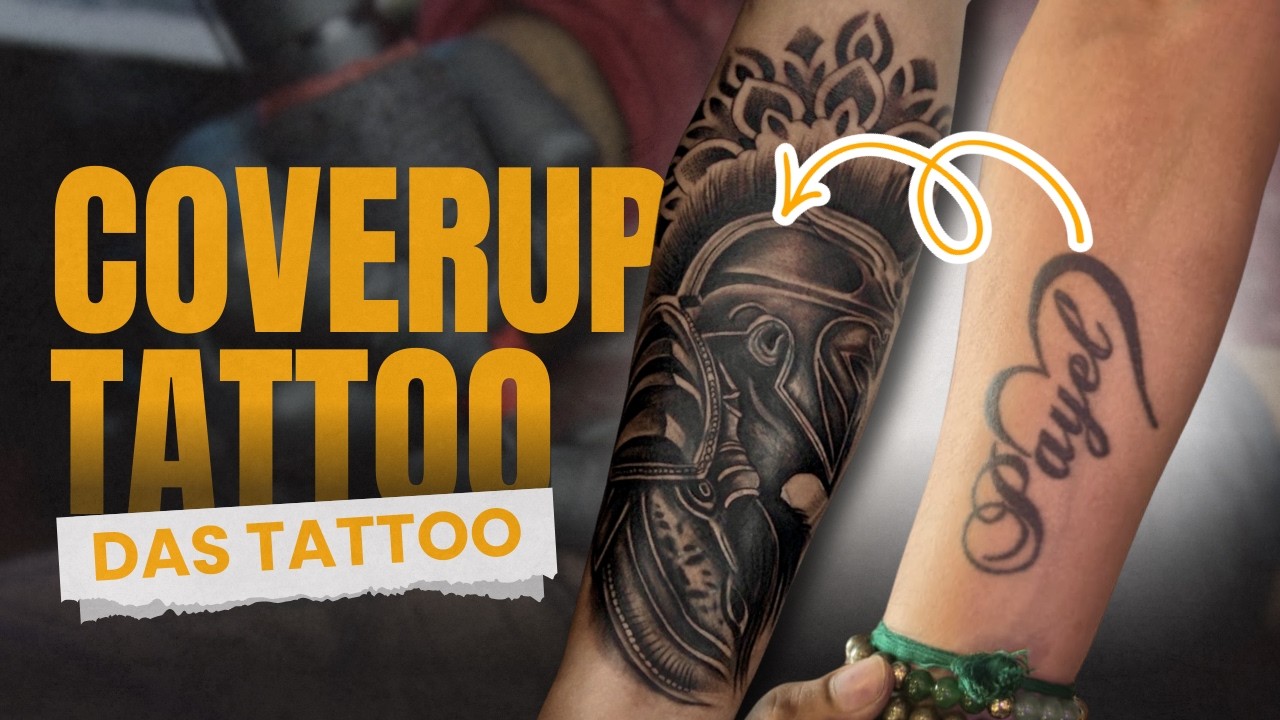 Cover Tattoo by DAS TATTOO | Name Coverup Tattoo | Warrior Tattoo