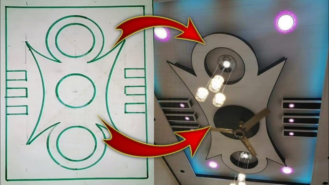 How To Draw a Perfect Two Round In Box || two round box ma  kaise banaye PoP Design #interiordesign
