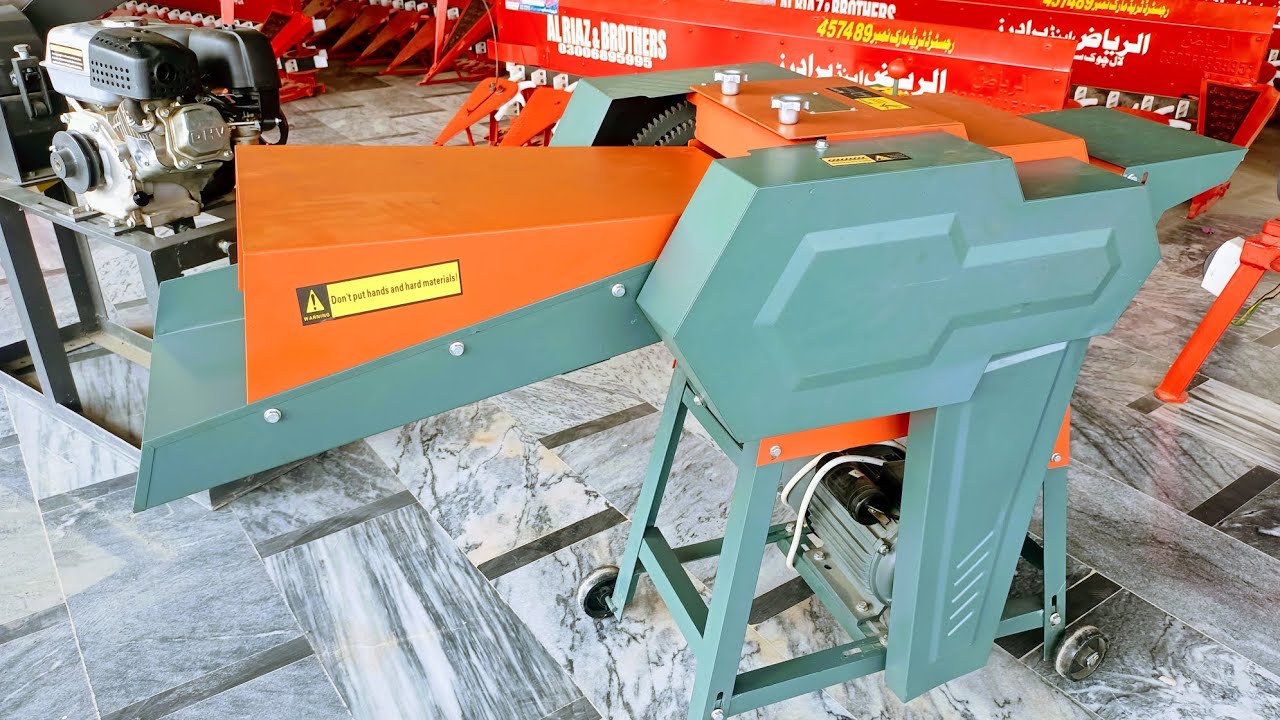 chaff cutter machine price in Silage making chaff cutter with 3 HP motor and movable Tyres.